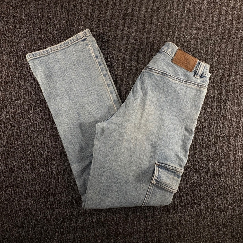Lauren Ralph Lauren Petite Cargo Jeans Womens 6P Light Wash Straight Leg Blue
